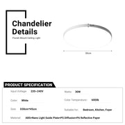 White LED Ceiling Down Light Round 24/30W Flush Oyster Lamp CL-UFOC
