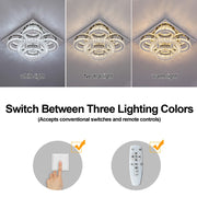 Aveline 51W Tri-Colour Dimmable Crystal Flush Mount Ceiling Light – 40.5cm - image 6