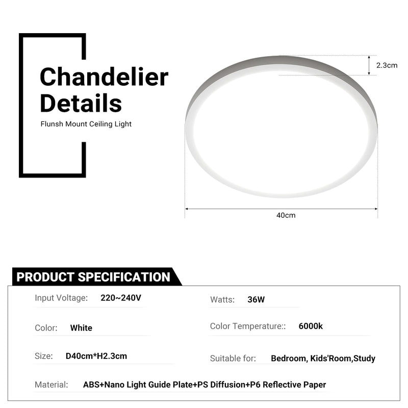 White LED Ceiling Down Light Round 26/36W Ultra-Thin White CL-UFOC