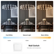 Modern K9 Crystal Chandelier 36-Light D90cm Black Large Wagon Wheel Pendant CL-BWPL