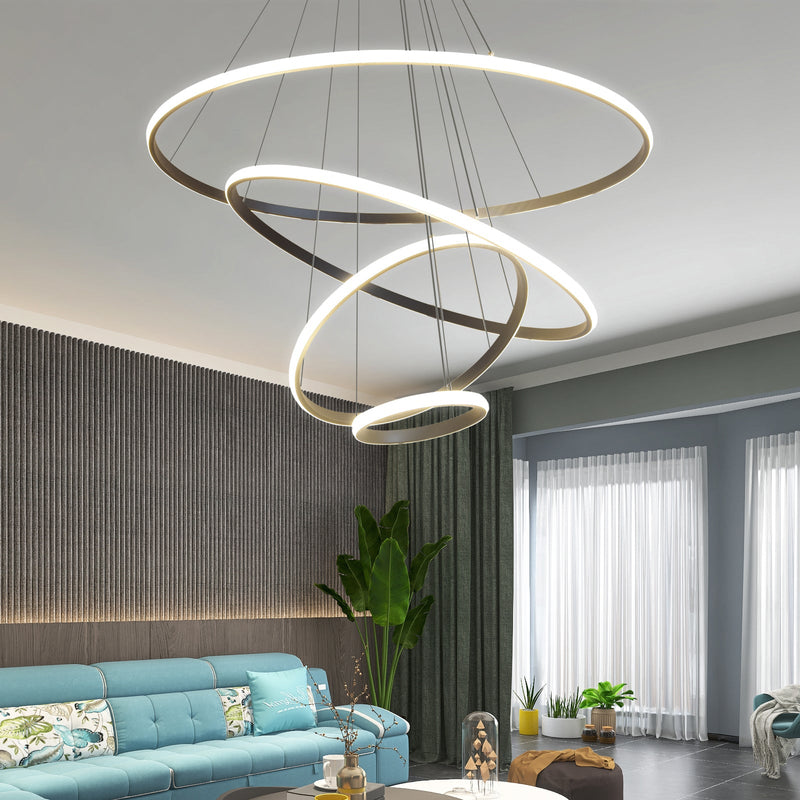 Lucina 4-Ring LED Pendant Light 3CCT – Black - image 3
