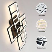 Modern LED Ceiling Light 6/8 Square Dimmable Flush Mount Light Remote App Black CL-SBK