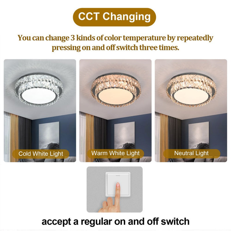 Virelle 60W Tri-Colour Dimmable Crystal Chandelier - image 5