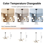 Sputnik Chandelier 8 Light Modern Pendant 3 Color Ceiling Light CL-HWGC8