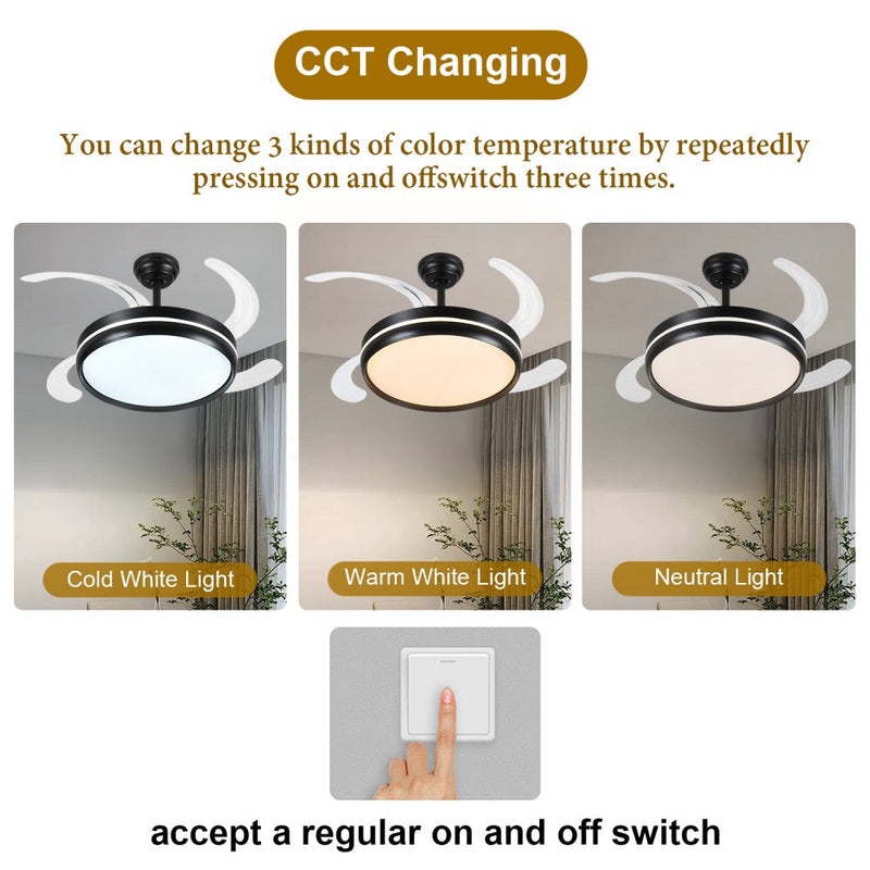 Windora Cyra 42" Black Halo DC Ceiling Fan w/ 3CCT LED Remote Control - image 6