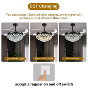 Windora Seraphine 42" Black Crystal Chandelier DC Ceiling Fan w/ 3CCT LED Remote Control - image 6