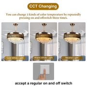 Windora Leontis 42" Gold Crystal Chandelier DC Ceiling Fan w/ 3CCT LED Remote Control - image 6