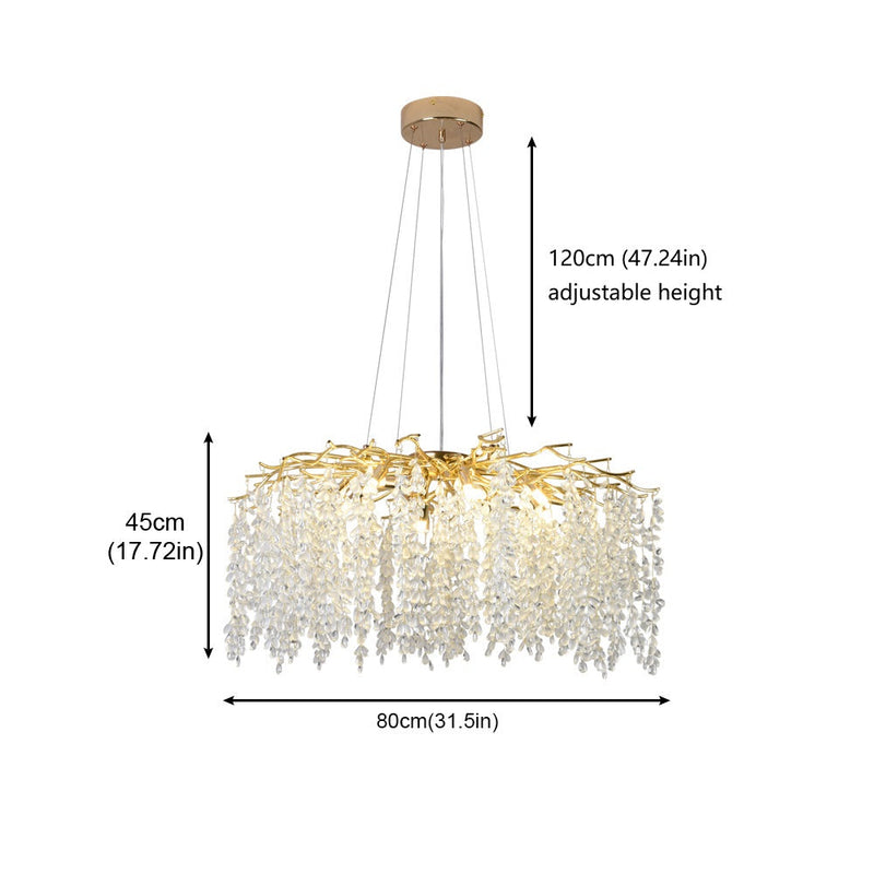 Golden Wisteria Crystal Chandelier 80cm - image 5