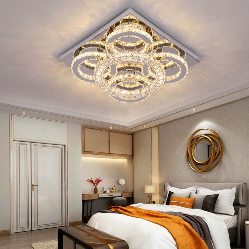 Aveline 51W Tri-Colour Dimmable Crystal Flush Mount Ceiling Light – 40.5cm - image 19