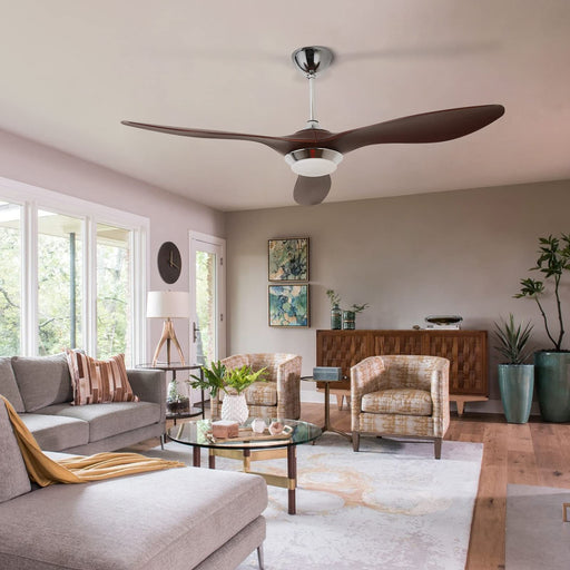 52'' Ceiling Fan with Light Silver&Brown with Remote Control CF-5206