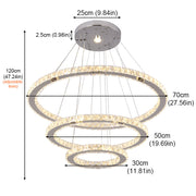 Zaria 3-Ring Crystal Chandelier – Tri-Colour Adjustable - image 5