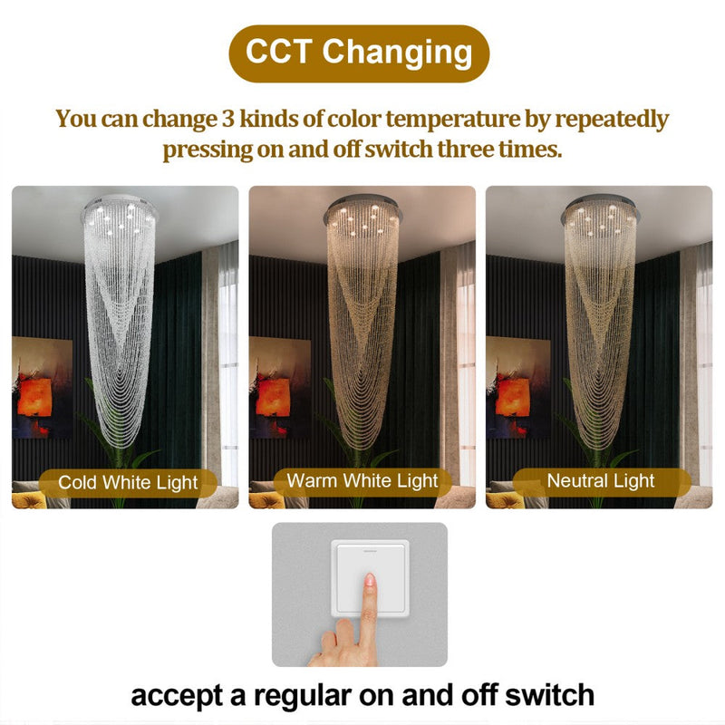 Virella Draped Beaded Chandelier 45W 3CCT – 60cm - image 5