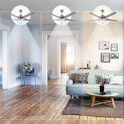Silver Ceiling Fan with Light 52'' Modern fan with Remote CF-5208
