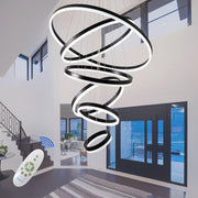 DIY 5/6 Rings Chandelier Modern Black White Dimmable Ceiling CL-NRBC