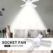 Quiet Socket Fan with Light Ceiling 3 Speed LED Light Remote CF-SFL4