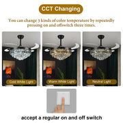 Windora Nyx 42" Black Crystal Chandelier DC Ceiling Fan w/ 3CCT LED Remote Control - image 6