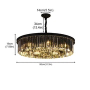 Angelo 9-Light Round Crystal Chandelier 80cm Smoke Finish - image 5