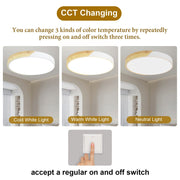 Elwyn 36W Wood Accent Tri-Colour Ceiling Oyster Light – 40cm - image 6