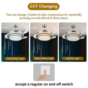 Windora Eloria 42" Dual-Tone Crystal DC Ceiling Fan w/ 3CCT LED Remote Control - image 6
