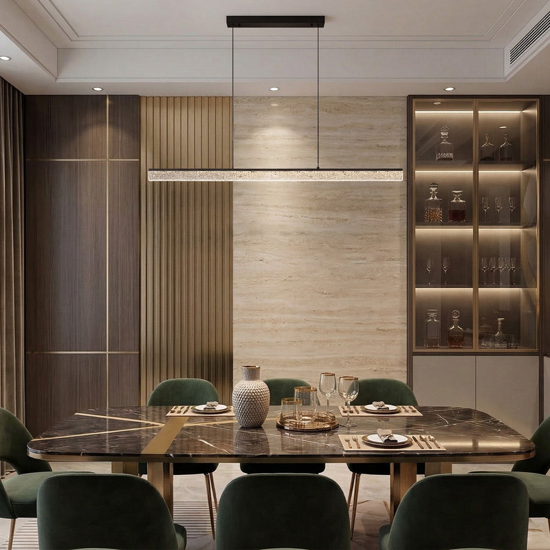 Crackle Resin Linear Pendant Light Modern Minimalist Dining Chandelier CL-LSCC