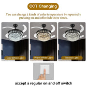 Windora Elowen 42" Black Crystal Chandelier DC Ceiling Fan w/ 3CCT LED Remote - image 5