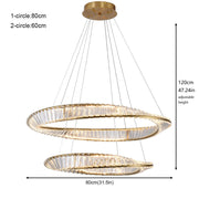 Vela Twin Ring Crystal Chandelier – Gold Finish - image 5