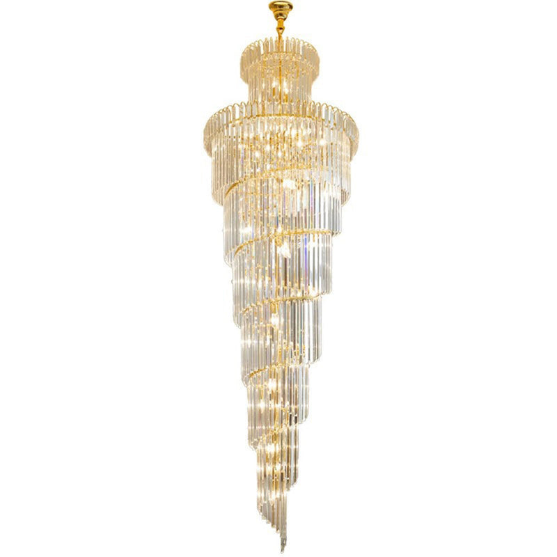 Crystal High Ceiling Chandelier Luxury Modern Spiral Light CL-LCAKE21