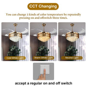 Windora Solenne 42" Gold Crystal Chandelier DC Ceiling Fan w/ 3CCT LED Remote - image 6