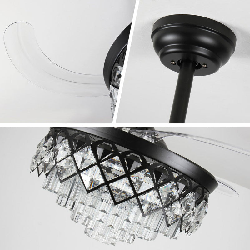 Windora Seraphine 42" Black Crystal Chandelier DC Ceiling Fan w/ 3CCT LED Remote Control - image 5