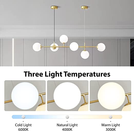 Modern Sputnik Chandelier 6-Light 125cm White Cover Ceiling CL-SPC6
