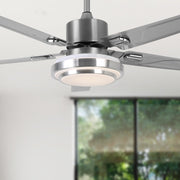 Silver Ceiling Fan with Light 52'' Modern fan with Remote CF-5208