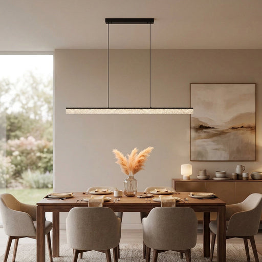Crackle Resin Linear Pendant Light Modern Minimalist Dining Chandelier CL-LSCC