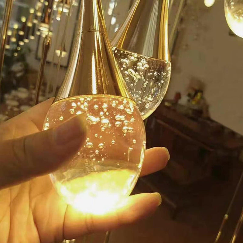 Staircase Raindrop Chandelier Modern 12/18-Light Gold Pendant CL-WDC