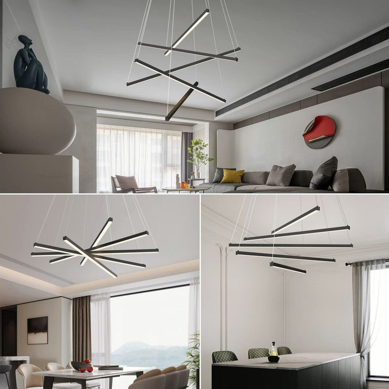 LED 5Bars Modern Chandelier Dimmable Adjustable Pendant Light CL-5BAR