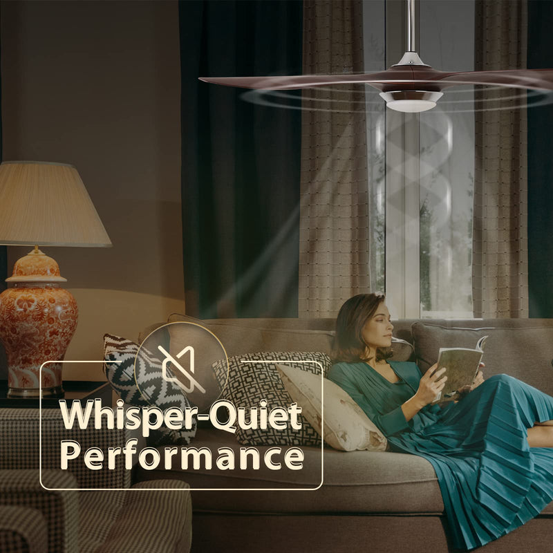 52'' Ceiling Fan with Light Silver&Brown with Remote Control CF-5206