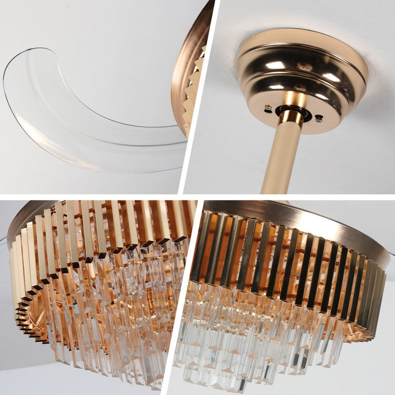 Windora Leontis 42" Gold Crystal Chandelier DC Ceiling Fan w/ 3CCT LED Remote Control - image 5