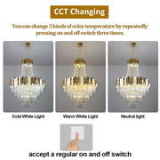 Aria 23-Light Gold Crystal Tiered Chandelier – 80cm - image 4