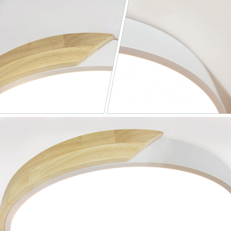 Elwyn 36W Wood Accent Tri-Colour Ceiling Oyster Light – 40cm - image 5