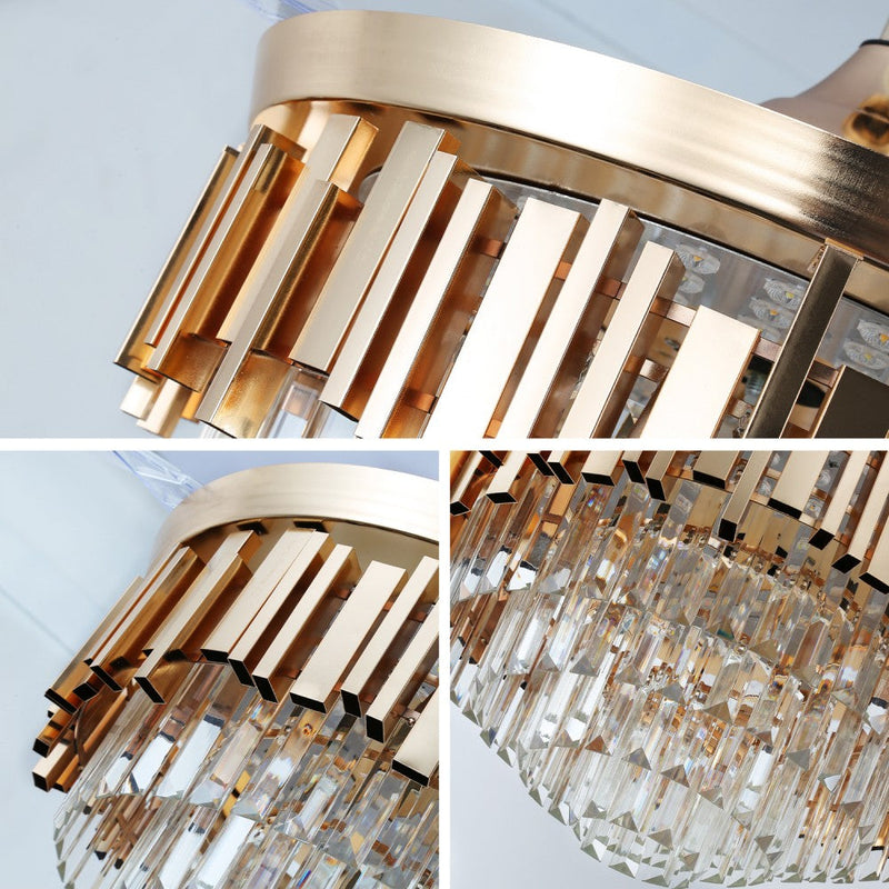 Windora Solenne 42" Gold Crystal Chandelier DC Ceiling Fan w/ 3CCT LED Remote - image 5