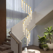 Staircase Crystal Chandelier Modern 12/18-Light Chain Light CL-CBAR