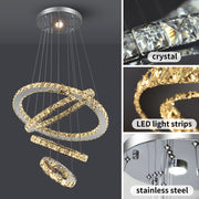 Malara 4-Ring Dimmable Crystal Chandelier – Silver Finish - image 4