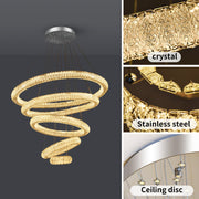 Miralia 5-Ring Dimmable Crystal Chandelier - Silver Finish - image 4