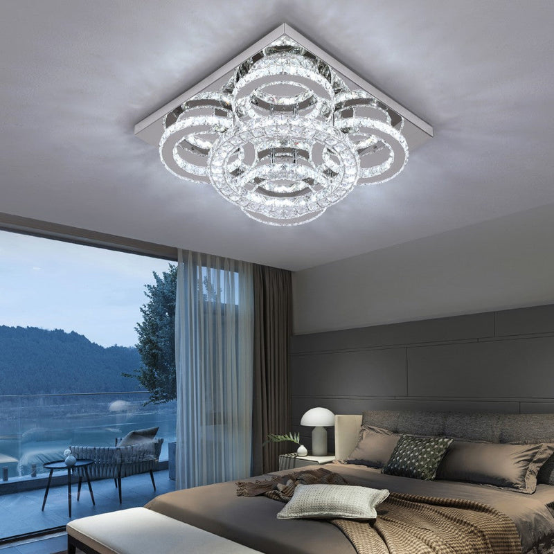 Aveline 51W Tri-Colour Dimmable Crystal Flush Mount Ceiling Light – 40.5cm - image 20