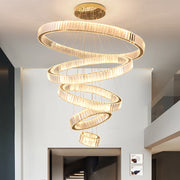Helix 5-Ring Dimmable Crystal Chandelier – Gold Finish - image 2
