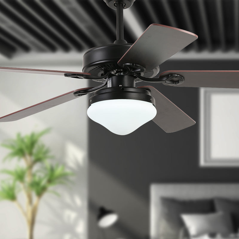 Black Ceiling Fan with Light 52'' Modern fan with Remote CF-5209