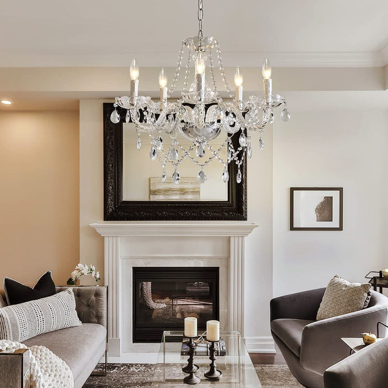 Vintage Crystal Chandelier Glass Castle Ceiling Pendant Light CL-CC