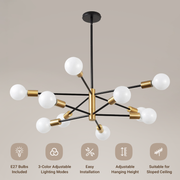Sputnik Chandelier 12 Light Modern Pendant 3 Color Ceiling Light CL-HWGC12