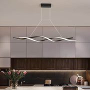 Linear Acrylic Chandeliers LED Modern Wave Black Island Light CL-DW