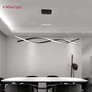 Linear Acrylic Chandeliers LED Modern Wave Black Island Light CL-DW