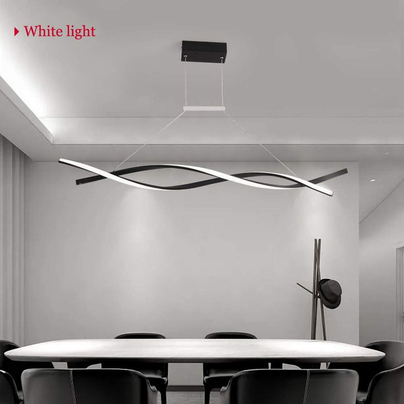 Linear Acrylic Chandeliers LED Modern Wave Black Island Light CL-DW